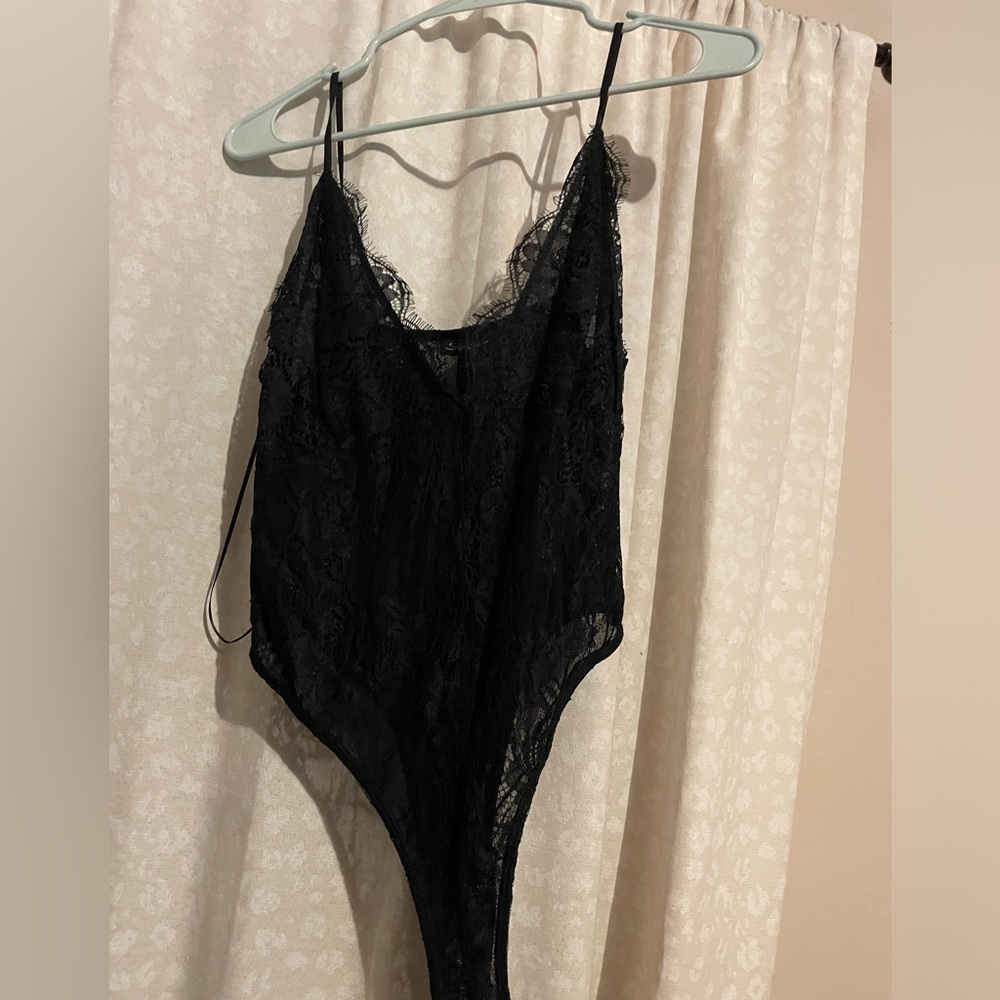 Shinestar Black Lace Top